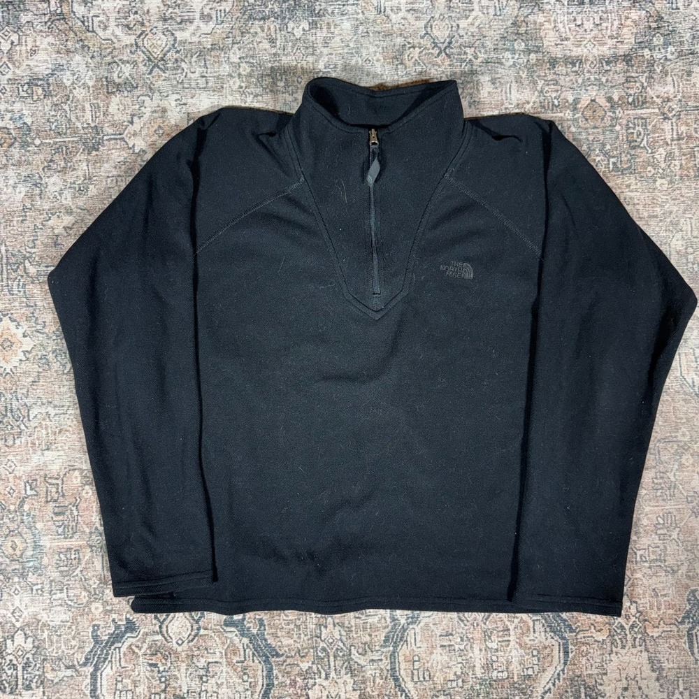 The North Face Jacket Women's XL Black Polyester Quarter Zip Fleece Lined Comfy
